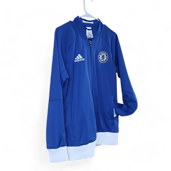 Men’s Adidas Chelsea FC Full Zip Anthem Jacket – Size M,  Blue and White NWOT - Picture 5 of 15